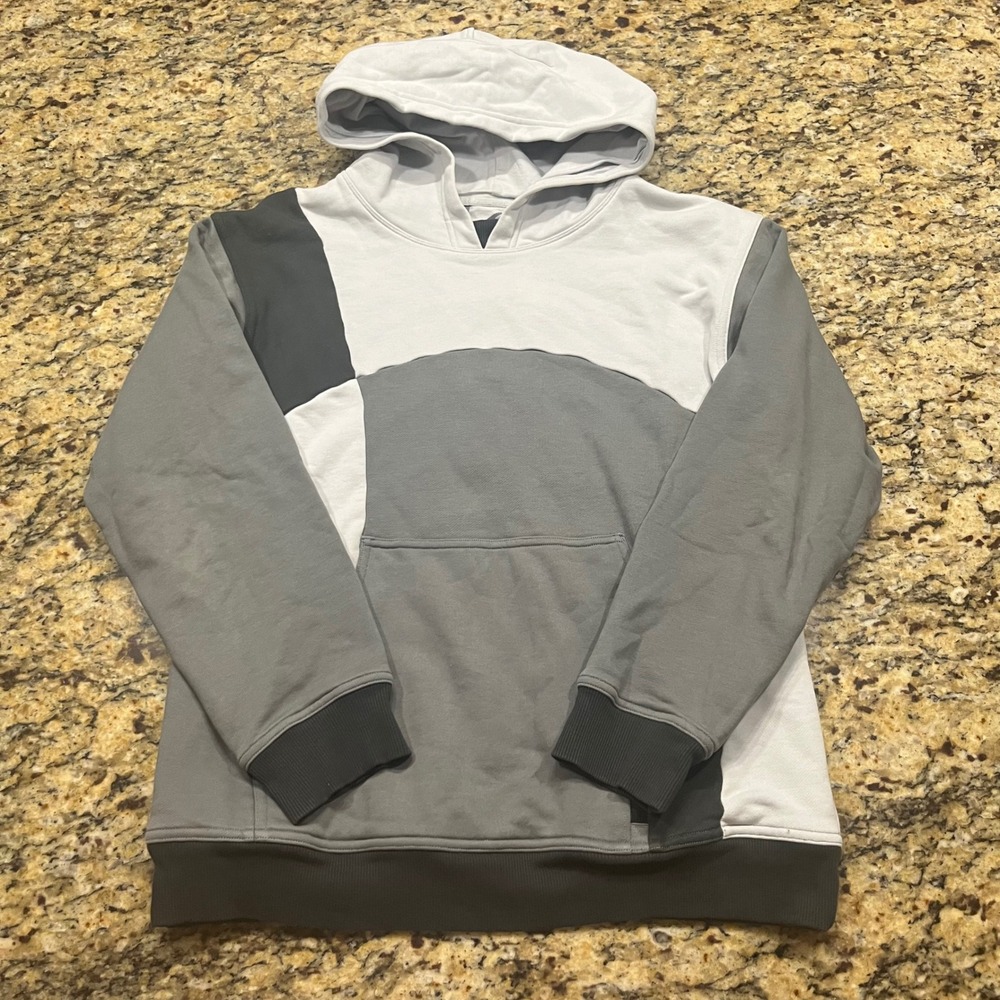 Lululemon Women Colorblock Hoodie Grey White Pullover Sweatshirt Size 6